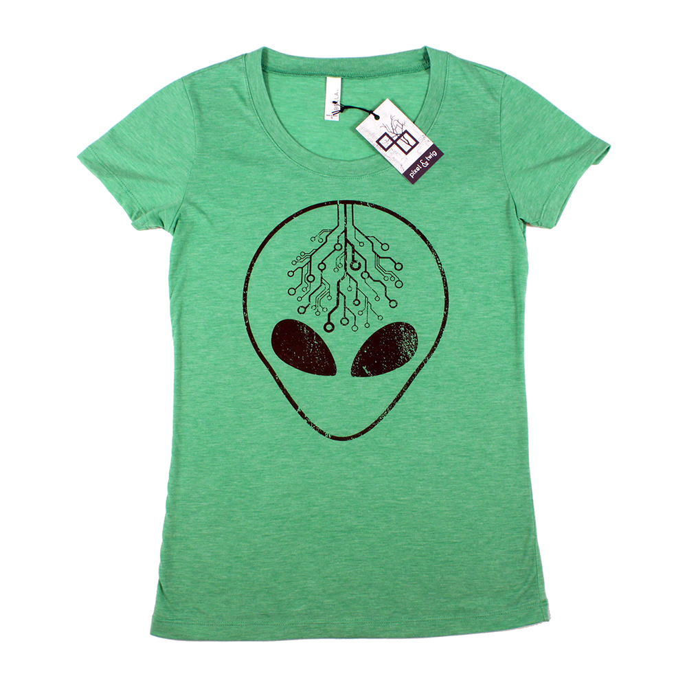 Alien T-Shirt – Women’s Green – Pixel & Twig
